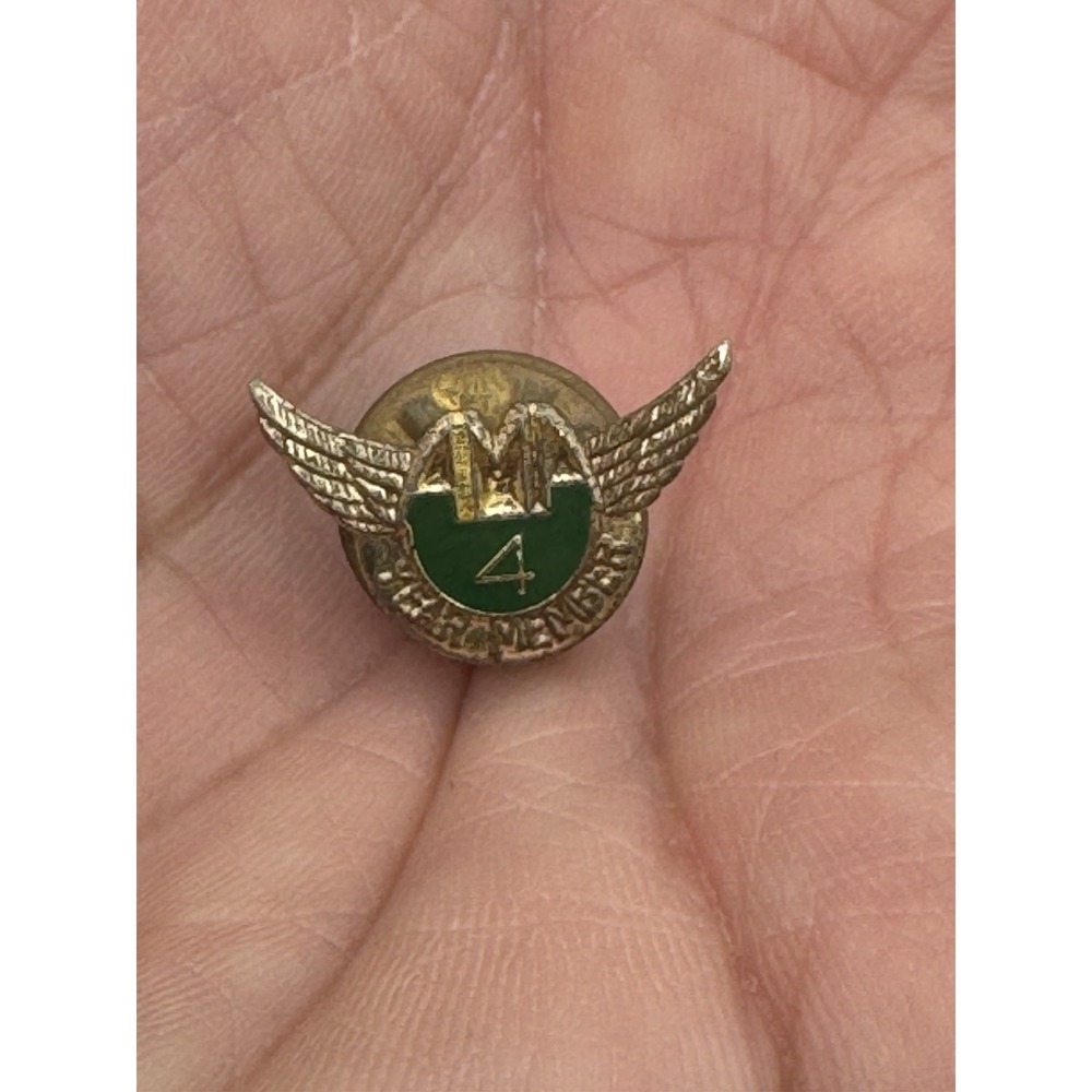 Vintage Old AMA 4 Year Member Hat Lapel Pin American Motorcyclist Association
